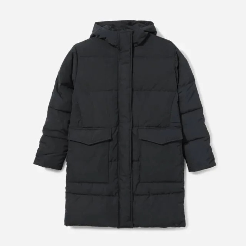 NWT Everlane Renew Long Puffer Jacket in black (Women Size S)